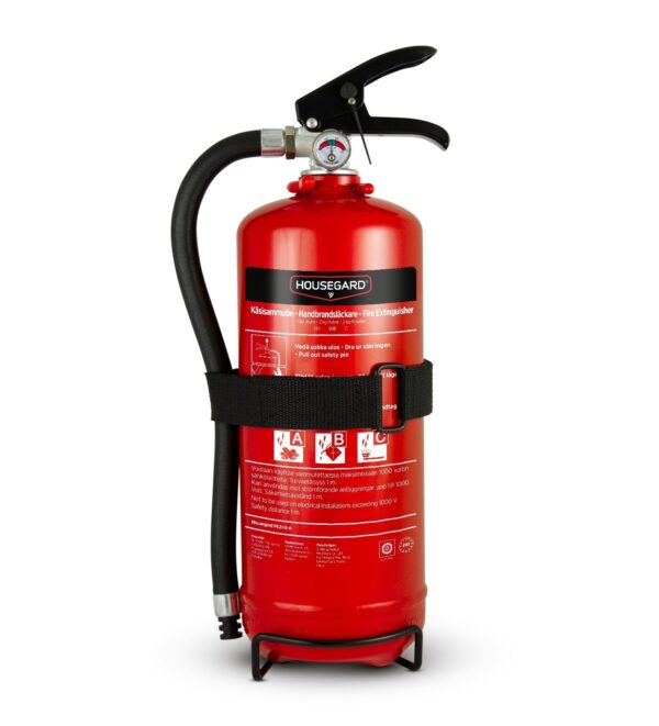Jauhesammutin 2kg sekä teline