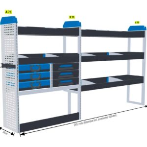 Lukitus/turvallisuus hylly Vas1 - kokoluokka L2 iso