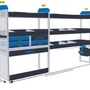Lukitus/turvallisuus hylly Vas2 - kokoluokka L2 iso