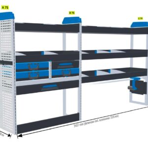 Lukitus/turvallisuus hylly Vas2+Oik1 - kokoluokka L2 iso