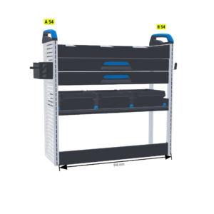 Lukitus/turvallisuus keskikoon L2 hylly Oik1