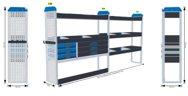 Lukitus/turvallisuus hylly Vas1 - Transit L3