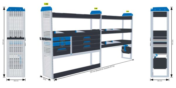 Lukitus/turvallisuus hylly Vas2 - Transit L3