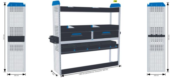 Lukitus/turvallisuus hylly Vas2+Oik1 - Transit L3