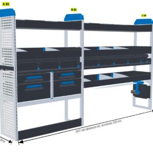 Infra- ja rakennus hylly Vas2 - L2 MASTER, MOVANO, INTERSTAR