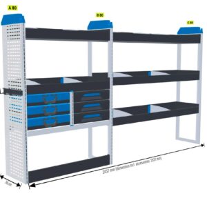 Lukitus- ja turvallisuus hylly Vas1 - L2 MASTER, MOVANO, INTERSTAR