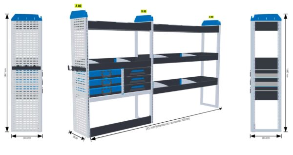 Lukitus- ja turvallisuus hylly Vas1 - L2 MASTER, MOVANO, INTERSTAR