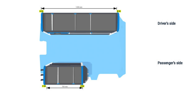 Lukitus/turvallisuus hylly Vas1+Oik1  - Proace Compact - Image 2