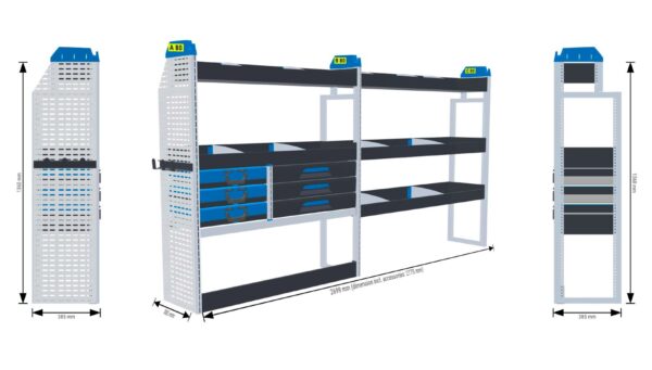 Lukitus/turvallisuus hylly Vas1 - kokoluokka iso L3/A2