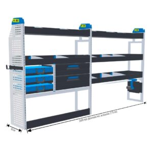 Lukitus/turvallisuu hylly Vas2 - kokoluokka iso L3/A2
