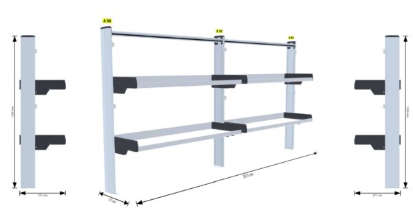 Taittohylly / lähettihylly vasemmalle -  kokoluokka iso - Image 2