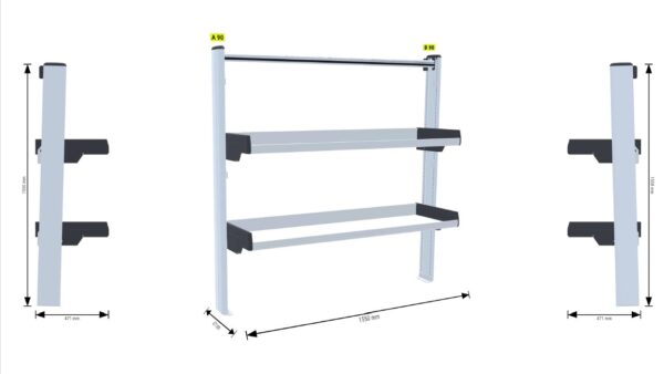 Taittohylly / lähettihylly oikealle - kokoluokka iso - Image 3
